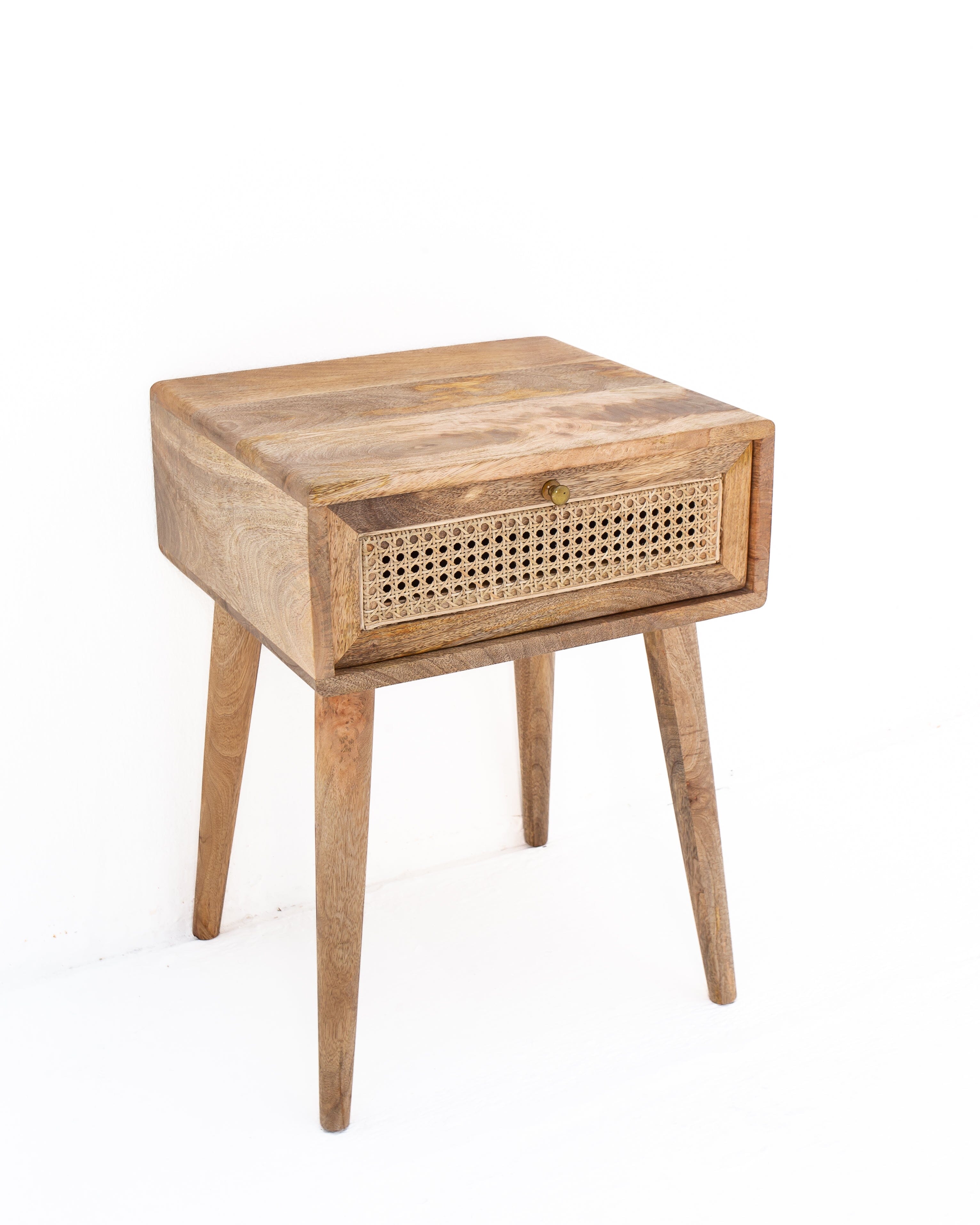 Rattan Drawer Side Table Homekode