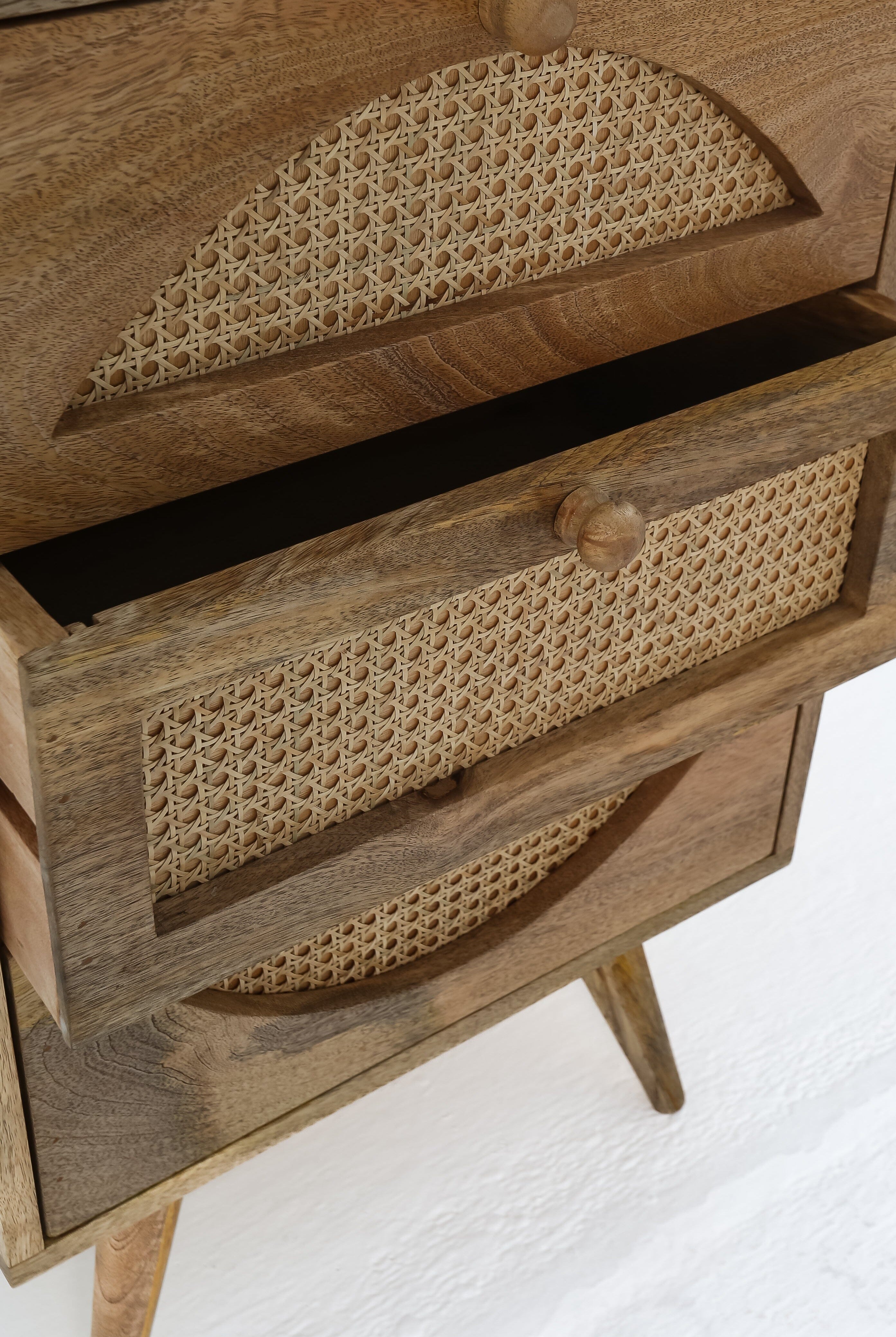Rattan 3-Drawer Side Table Homekode