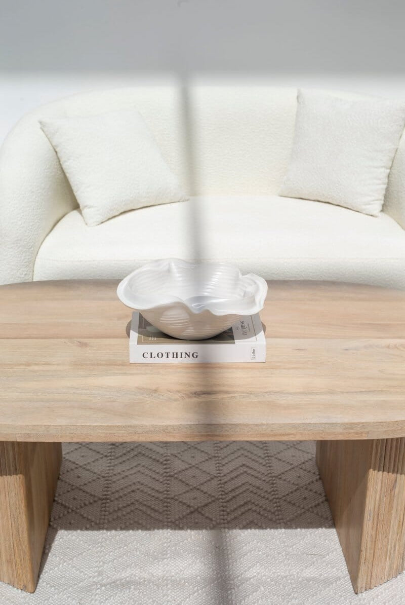 Kimberly Oval Shaped Wooden Coffee Table