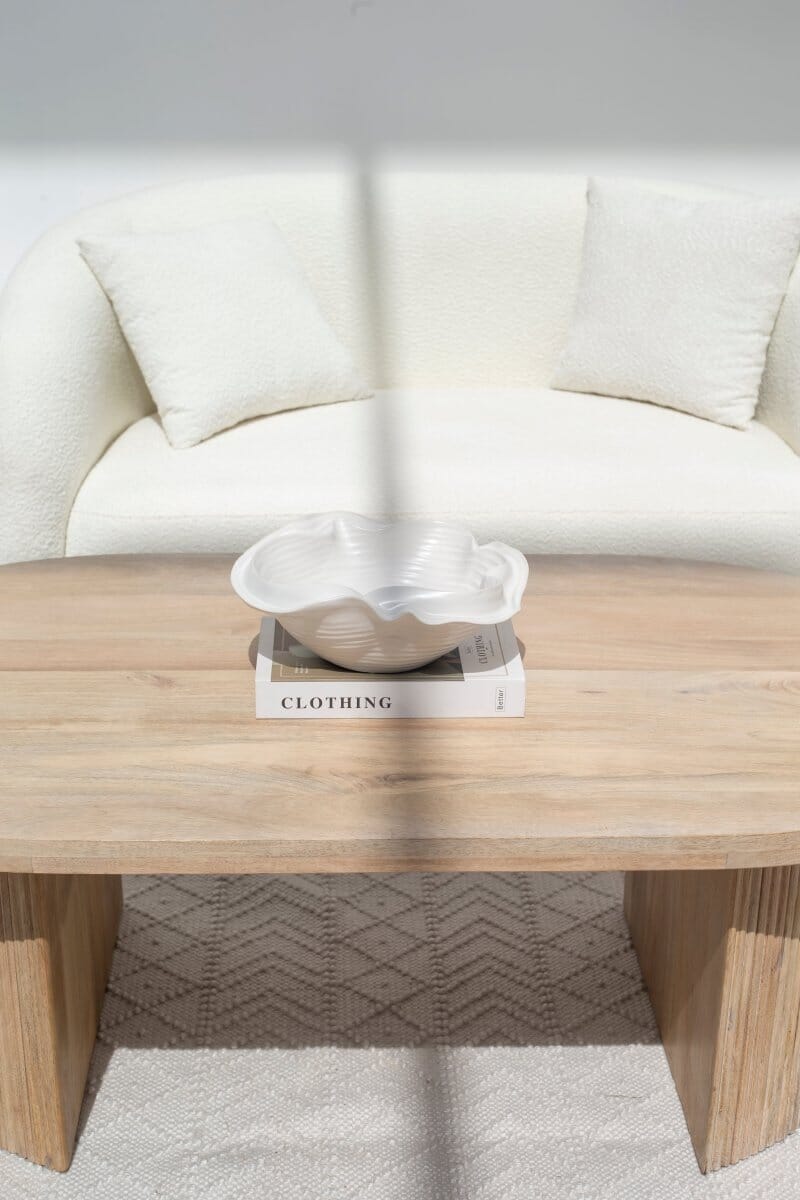 Kimberly Oval Shaped Wooden Coffee Table