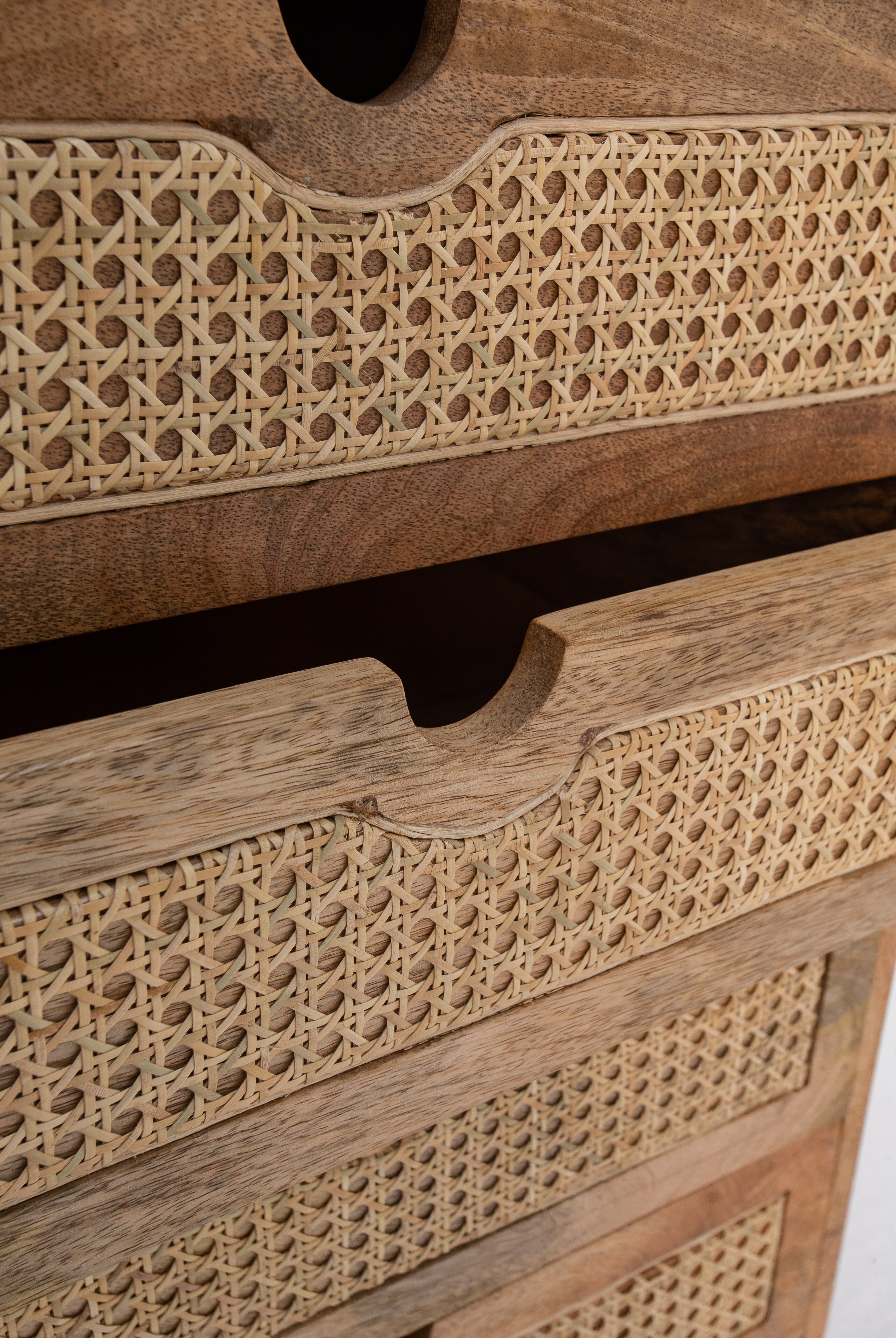 Rattan 4-Drawer Side Table Homekode