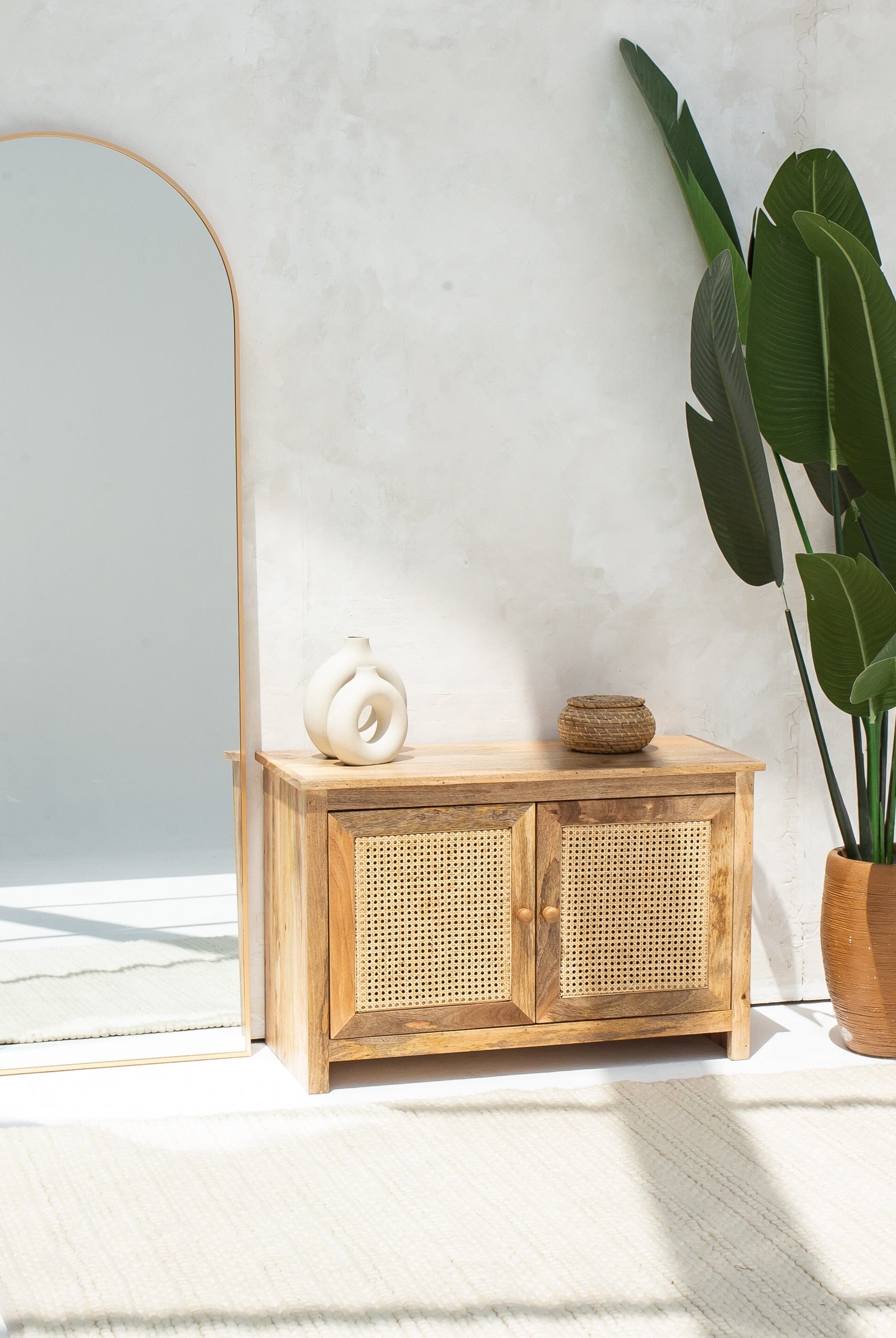 Rattan 2 Doors Sideboard Homekode