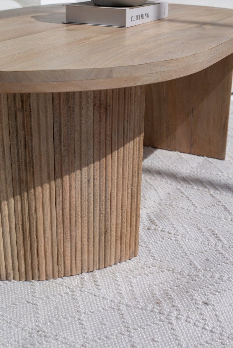 Kimberly Oval Shaped Wooden Coffee Table