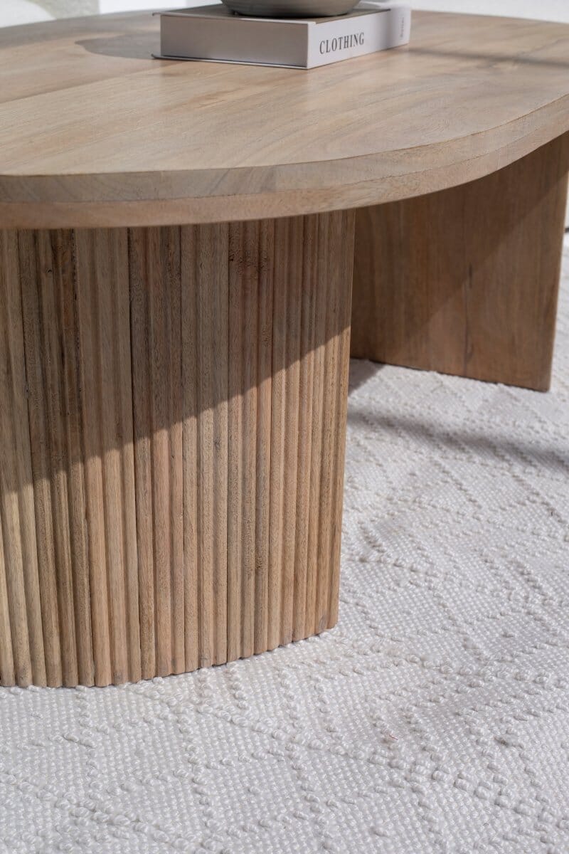 Kimberly Oval Shaped Wooden Coffee Table