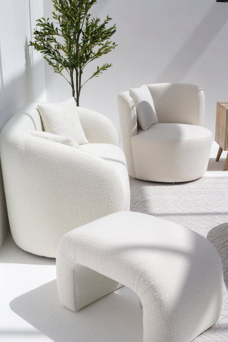 Amanti Off-White Bouclé Sofa (2 & 3 Seater) Homekode