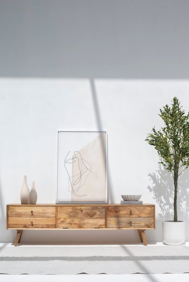 Vara Five Drawers Rattan Media Unit (2 Sizes)