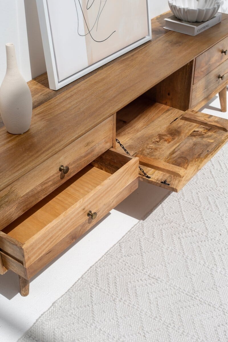 Vara Five Drawers Rattan Media Unit (2 Sizes)