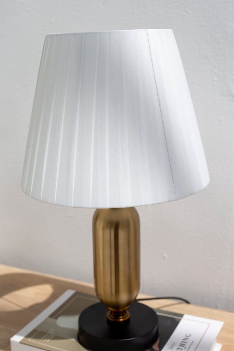 Gold Table Lamp with White Shade Homekode