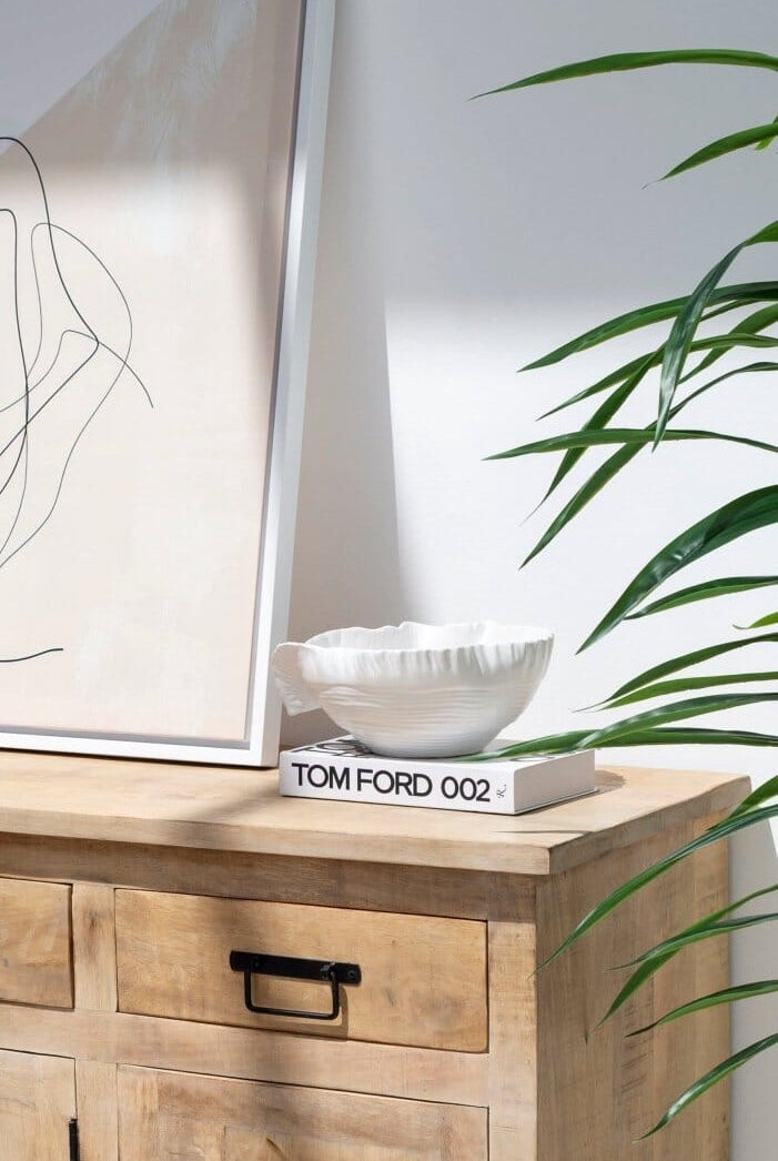 White Irregular Wavy Ceramic r Bowl