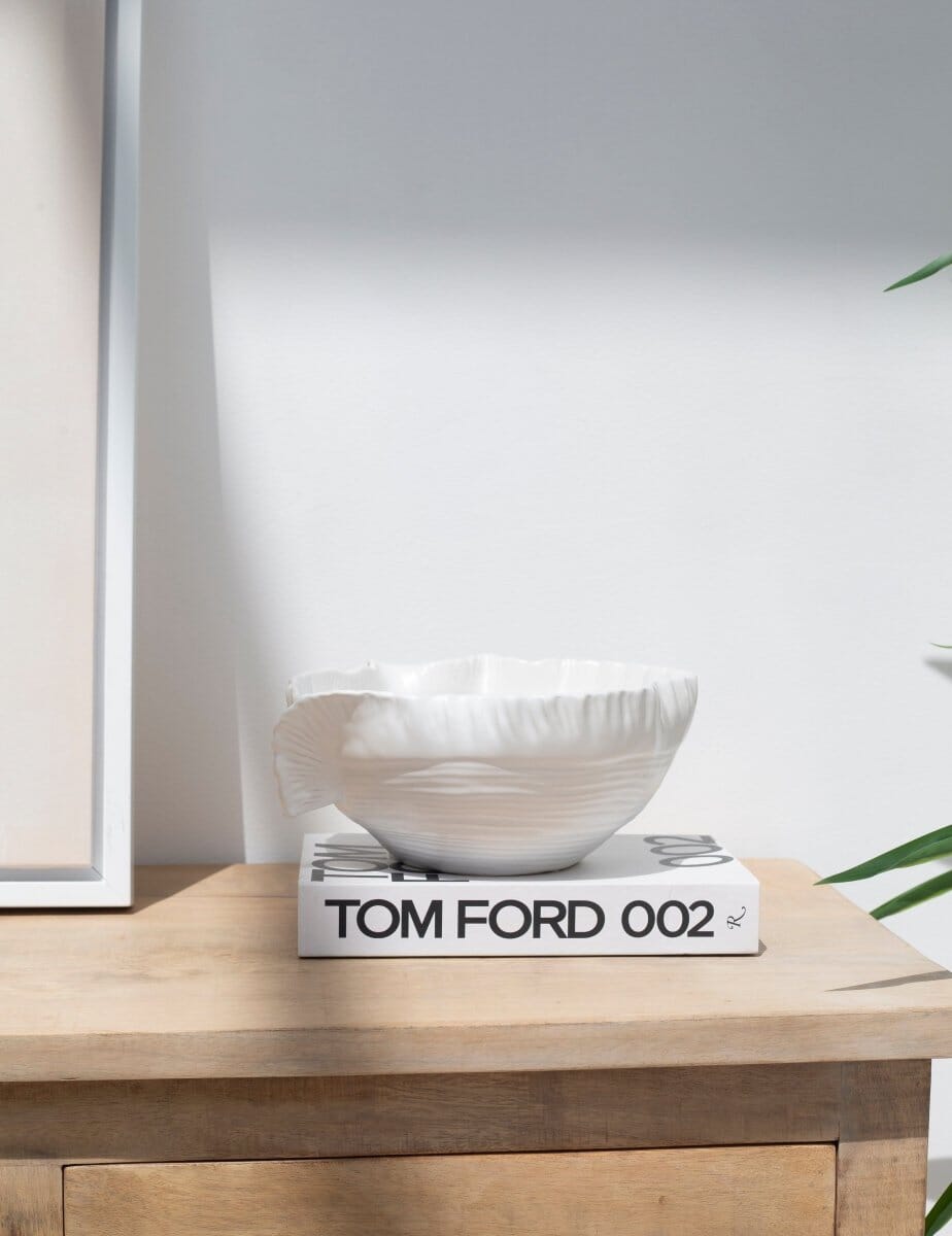 White Irregular Wavy Ceramic Decor Bowl