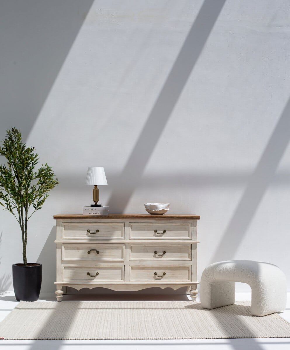 Bram Arch Boucle Pouf Ottoman Homekode