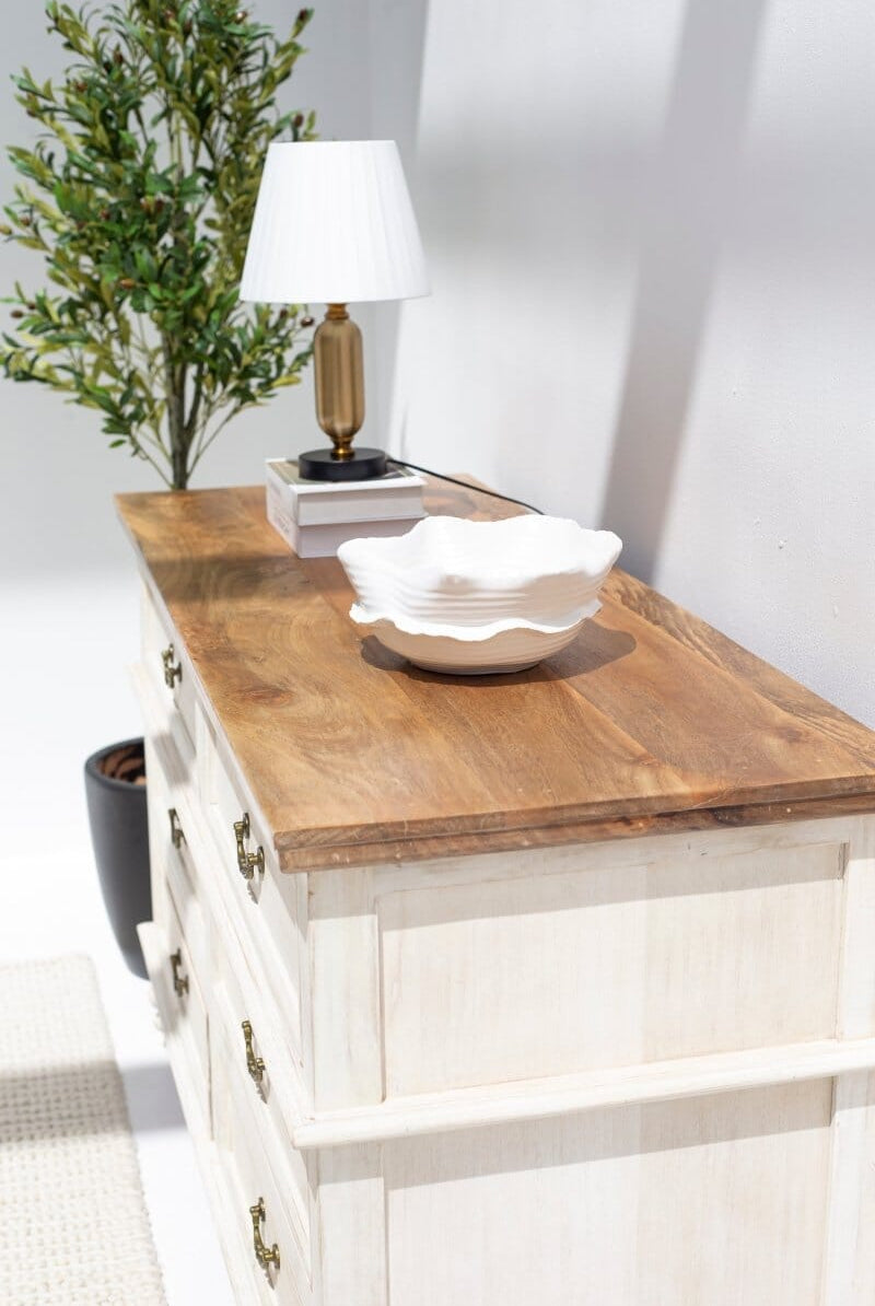 Virginia Six Drawers White Sideboard