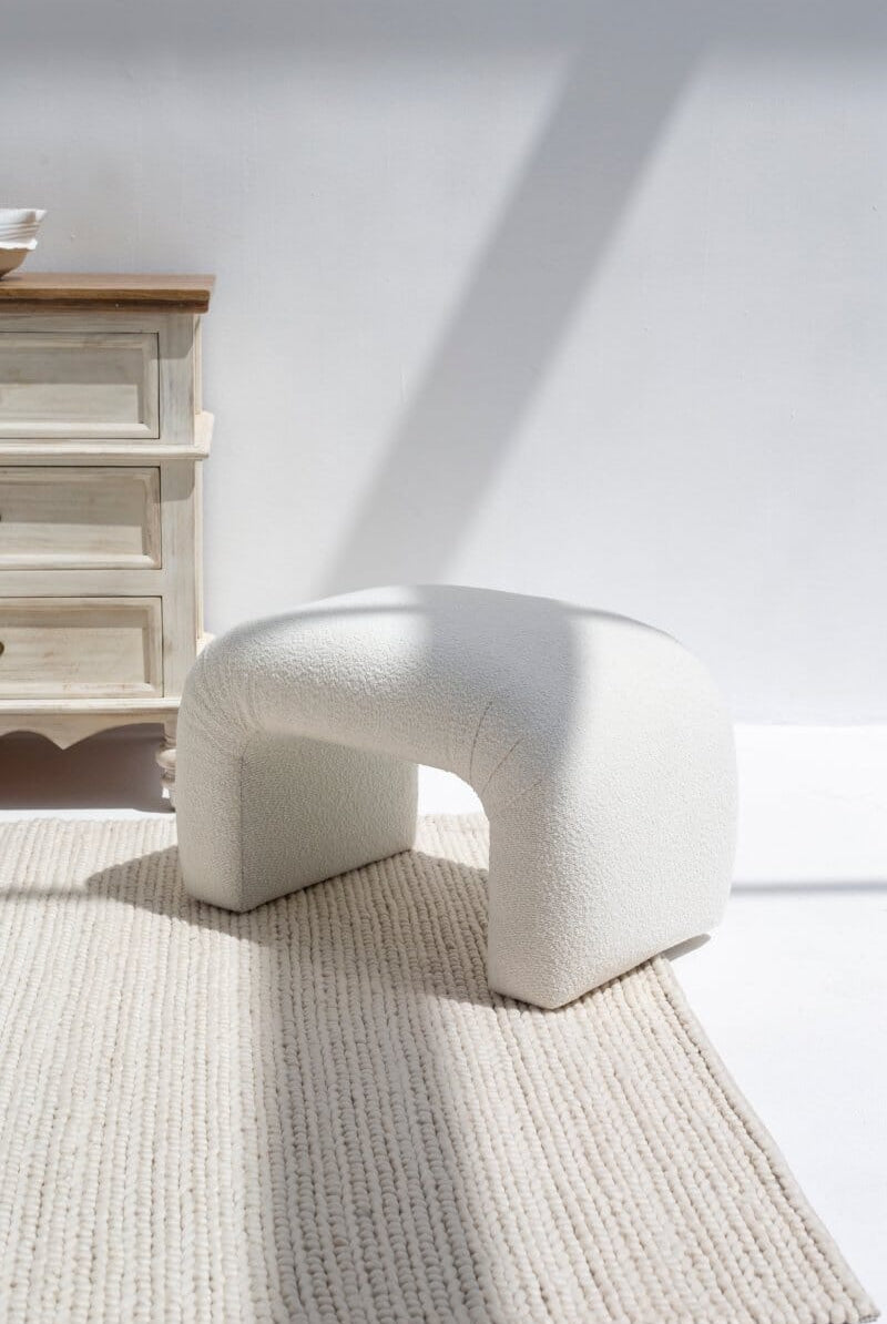 Bram Arch Boucle Pouf Ottoman Homekode