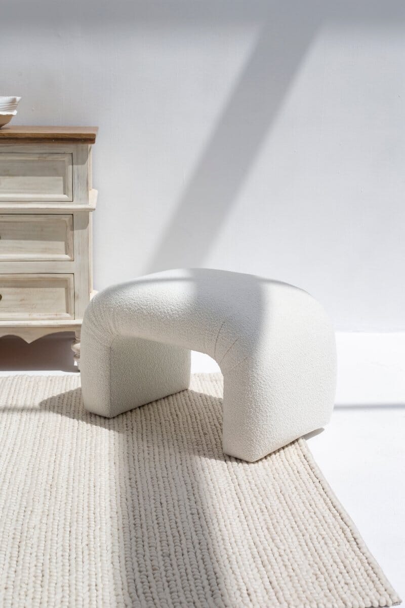 Bram Arch Boucle Pouf Ottoman Homekode