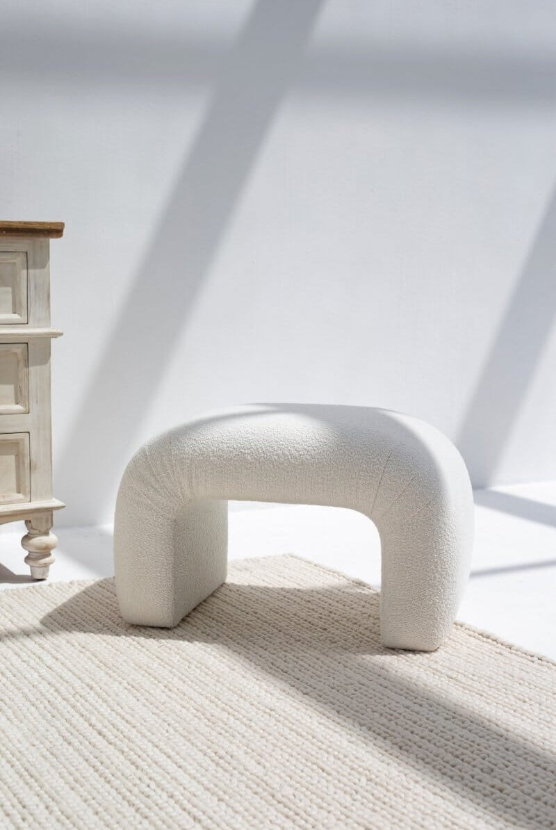 Bram Arch Boucle Pouf Ottoman