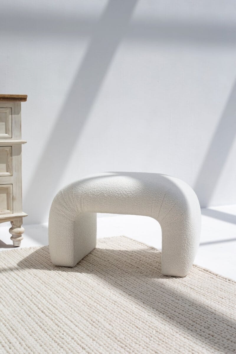 Bram Arch Boucle Pouf Ottoman