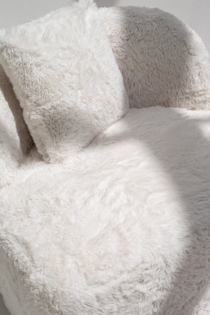 Fleur Off-White Fur Lounge Sofa Chair Homekode