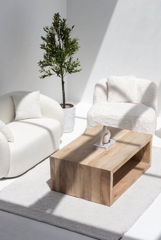 Weaver Hourglass Shaped Mango Wood Side Table