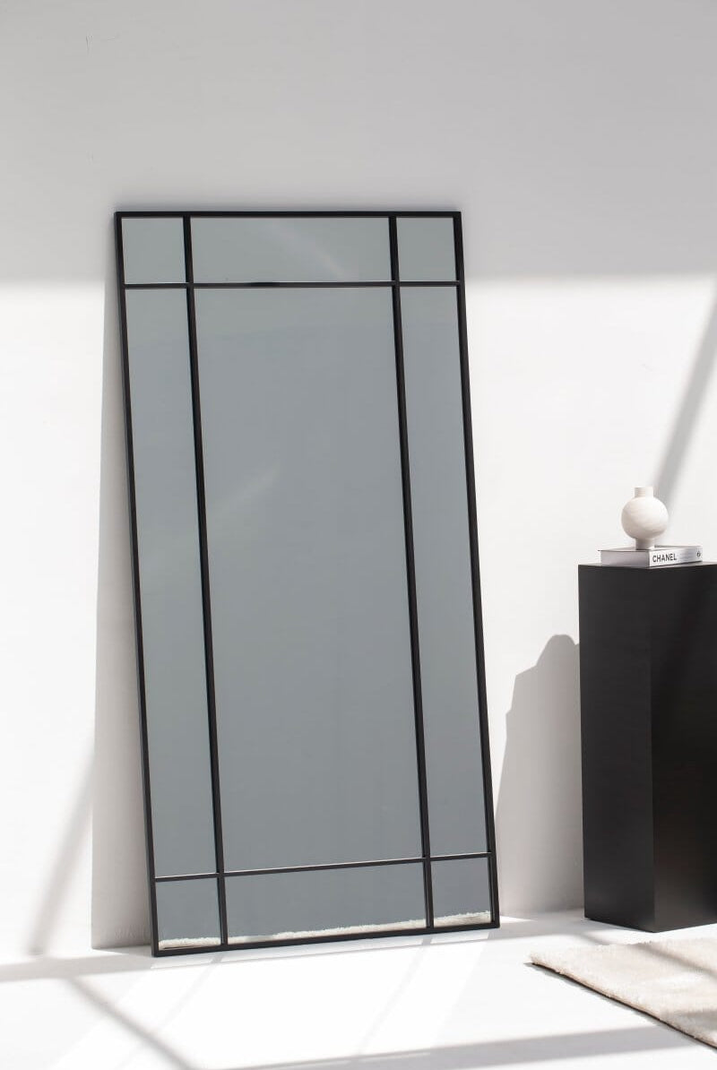 Aurelia Black Window Rectangular Mirror (2 Sizes) Mirrors Homekode