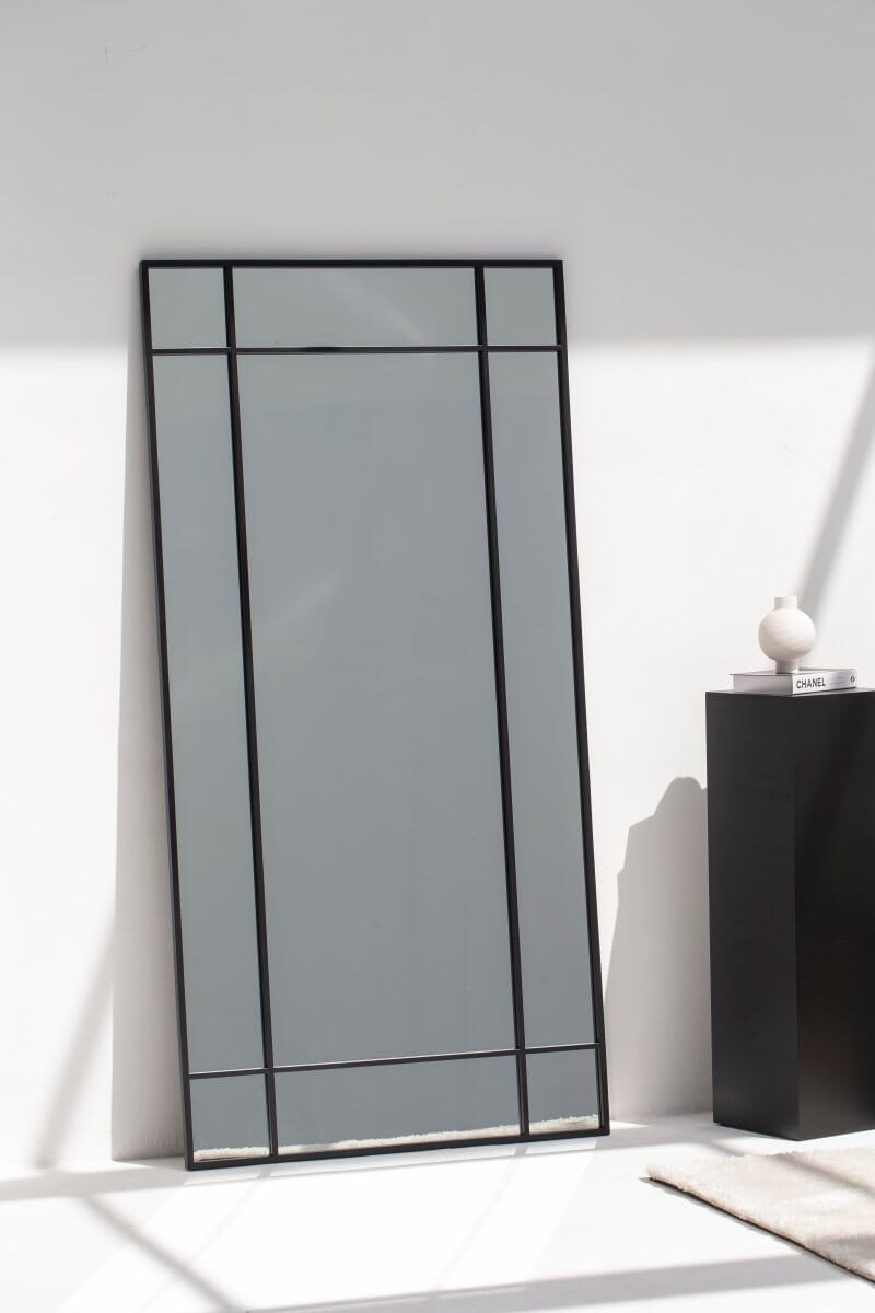 Aurelia Black Window Rectangular Mirror (2 Sizes) Mirrors Homekode