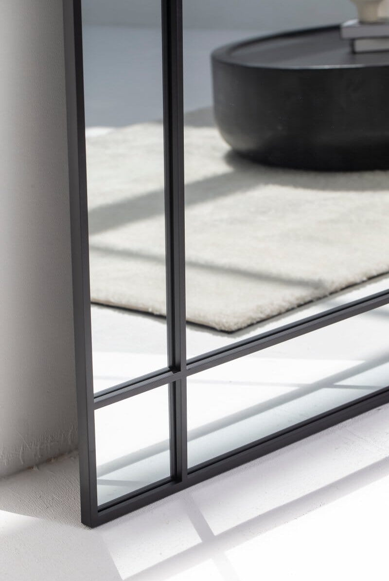 Aurelia Black Window Rectangular Mirror (2 Sizes) Mirrors Homekode