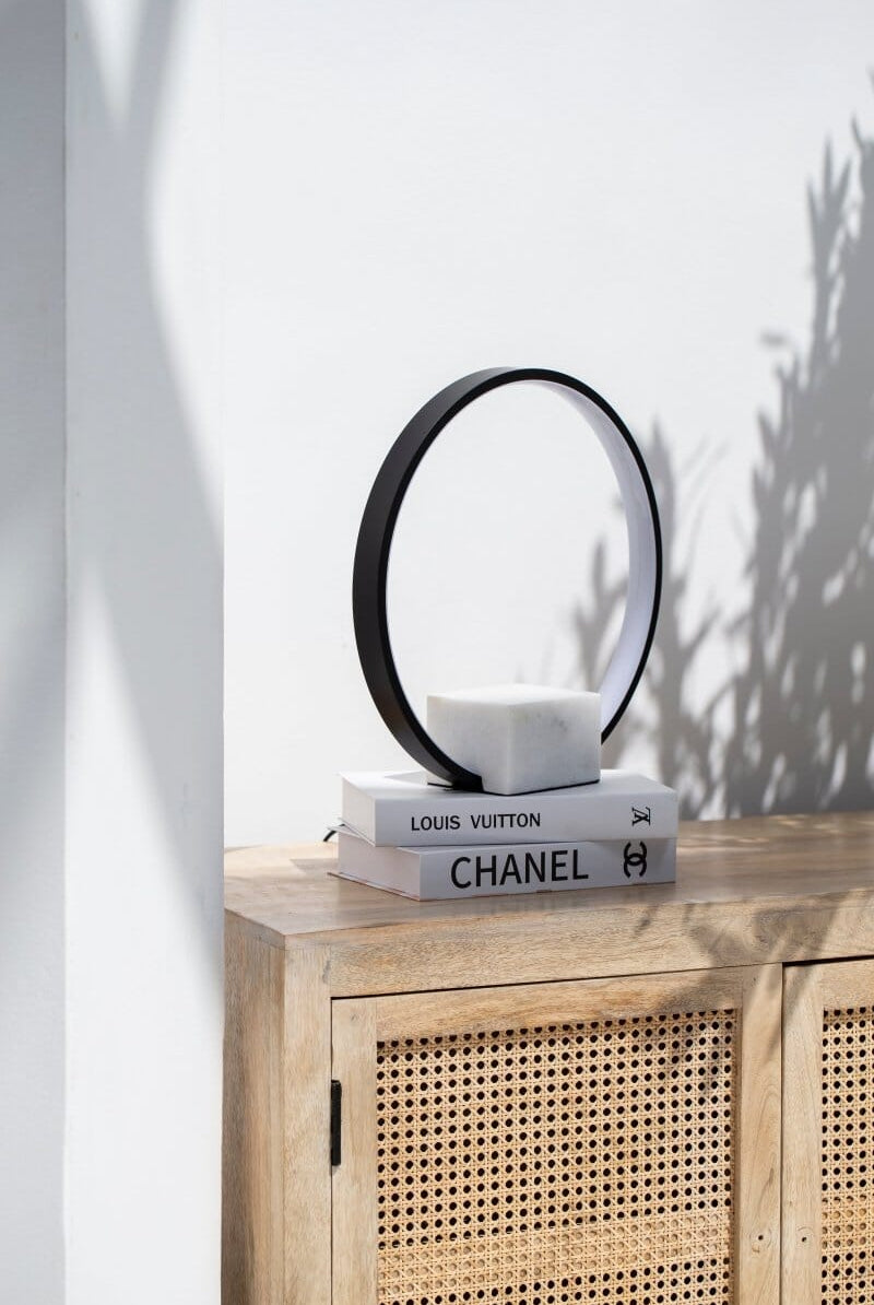 Marble Base Black Ring LED Table Lamp