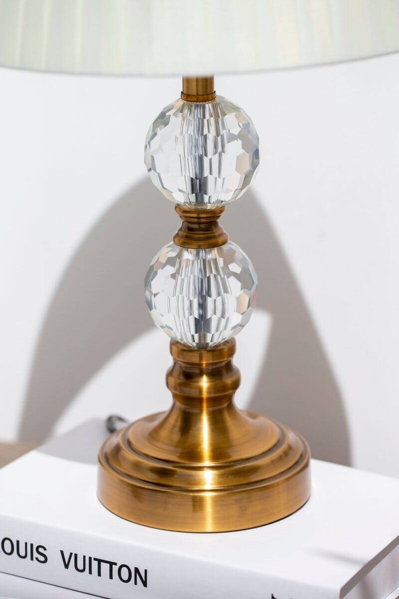 Classic Design Off White Shade Table with Gold Base Home