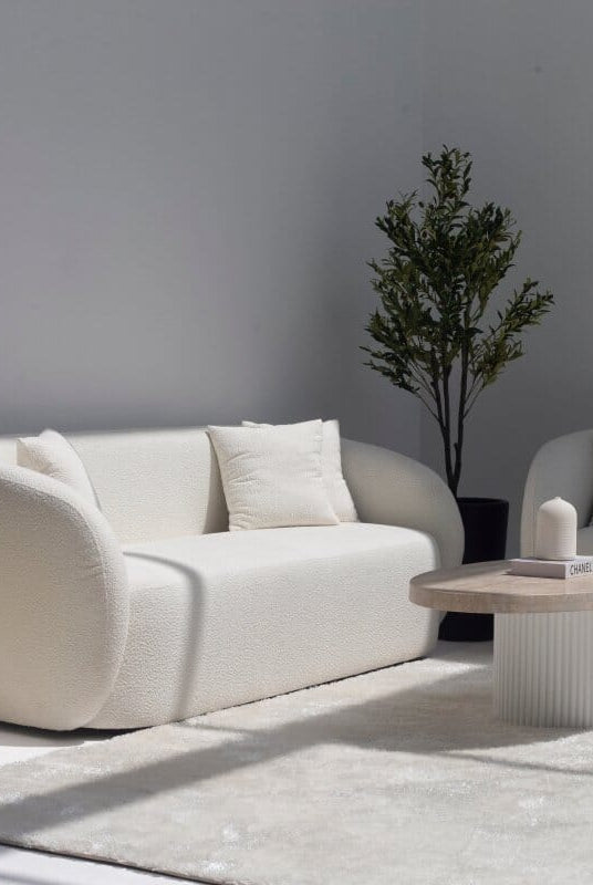Amanti Off-White Bouclé Sofa (2 & 3 Seater) Homekode