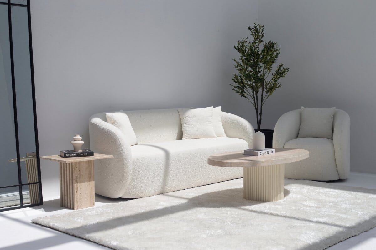 Kyra Travertine Side Table (3 Sizes) Side Table