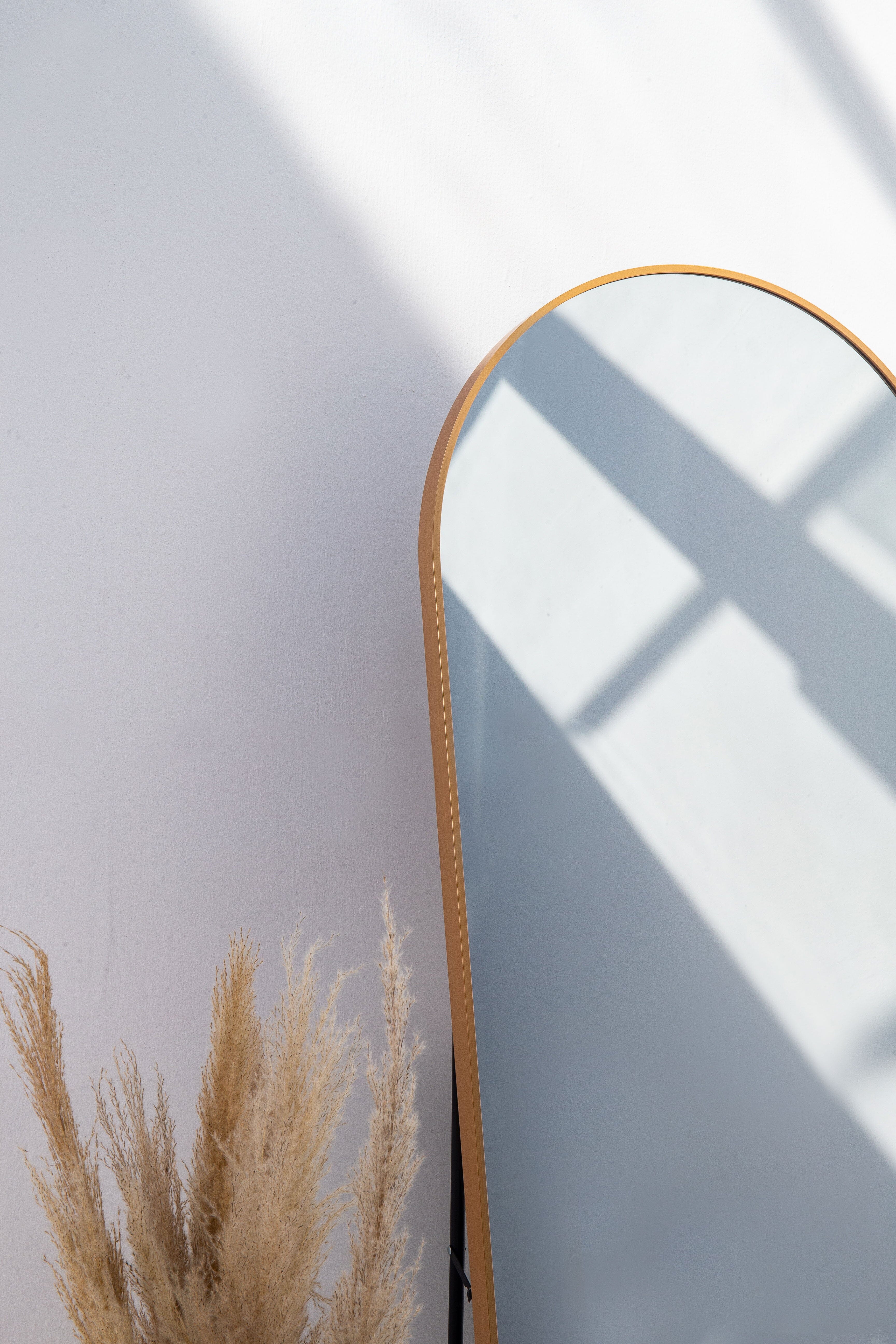 Gold Arch Aluminum Full Length Mirror with Stand (3 Sizes Available) Mirrors Homekode