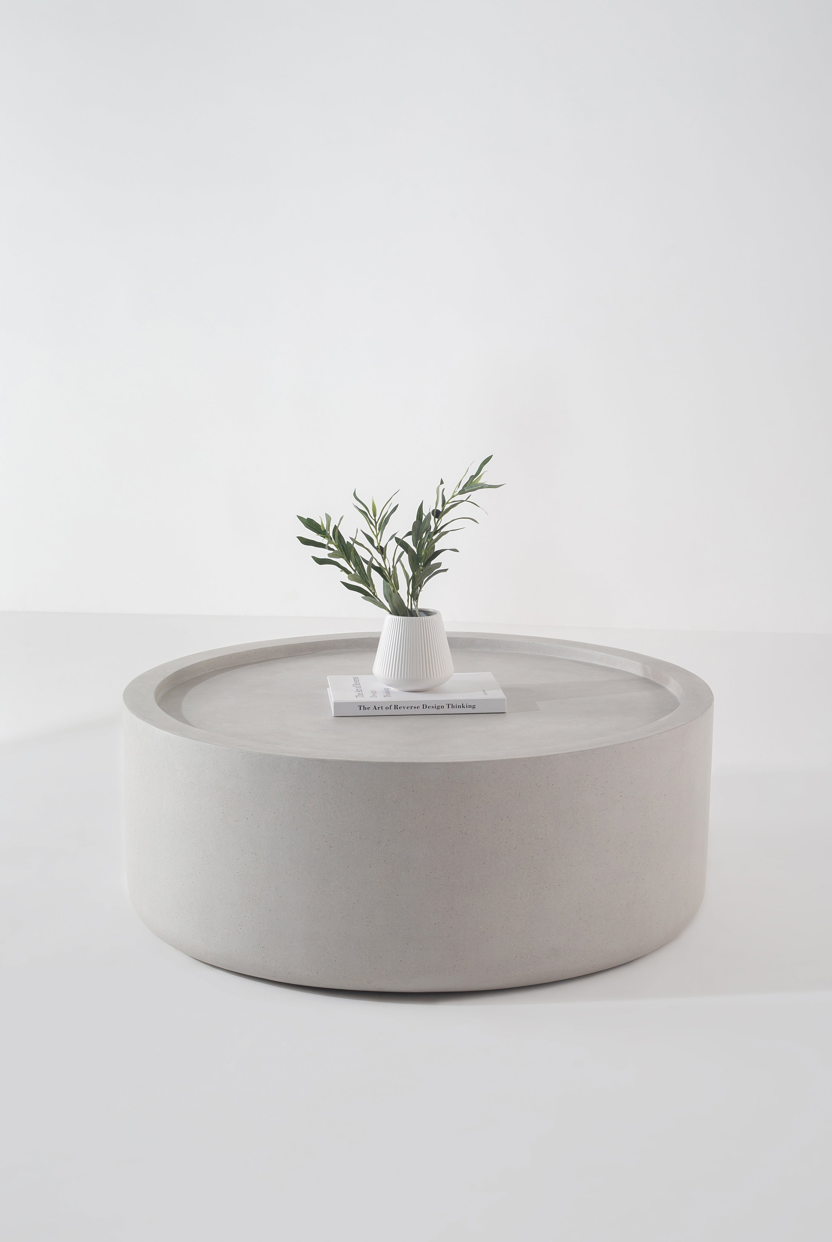 Alma Grey Micro Concrete Round Coffee Table