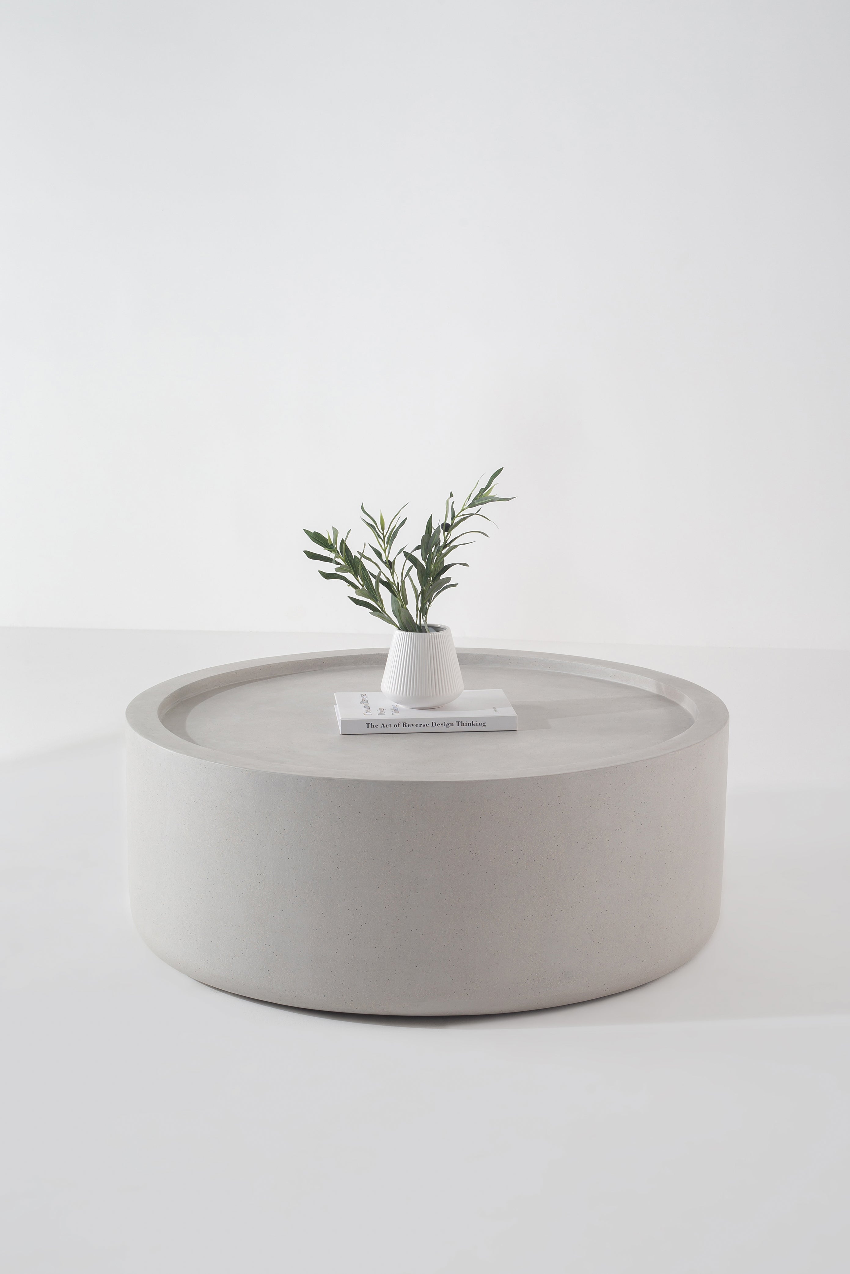 Alma Grey Micro Concrete Round Coffee Table