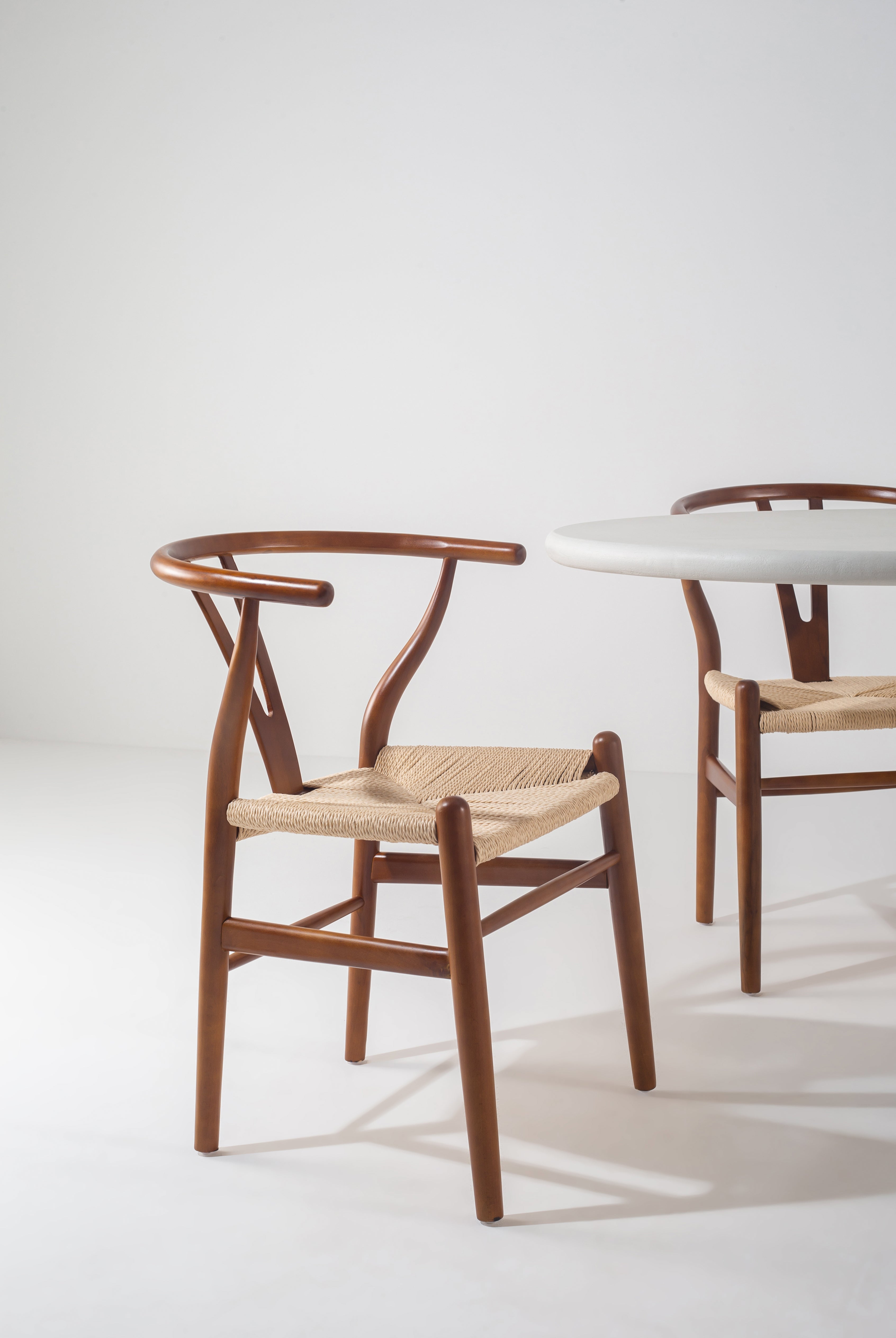 Beatrice Dark Wood & Rope Dining Chair