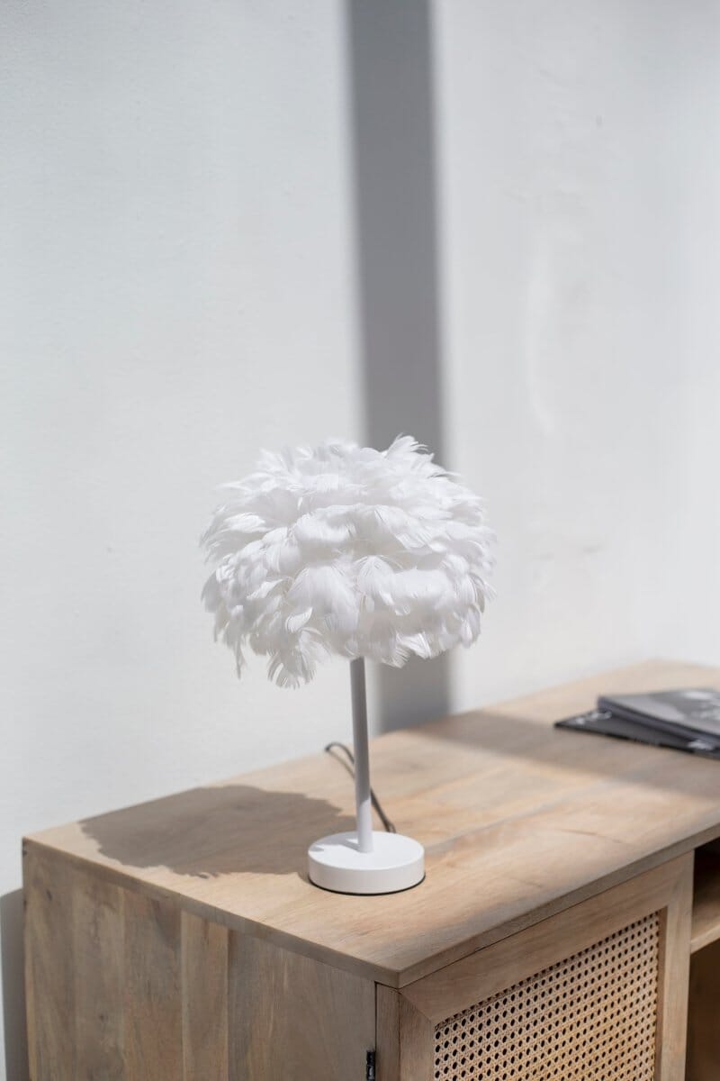 White Feather Table Lamp