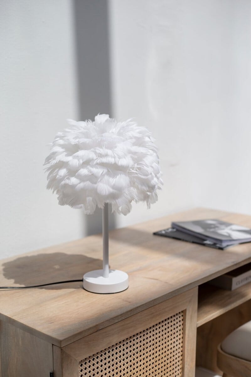 White Feather Table Lamp
