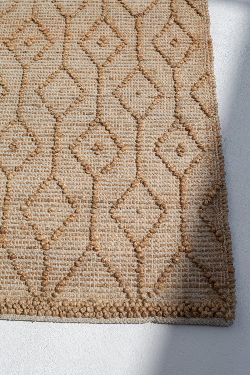Geometric Elegance - Natural Light Brown Woven Rug (5 Sizes) WOVEN RUG