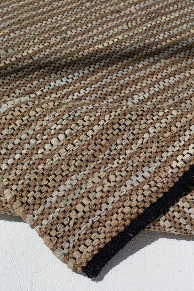 Eternal Contrast - Natural with Black Lining Woven Rug (2 Sizes) WOVEN RUG