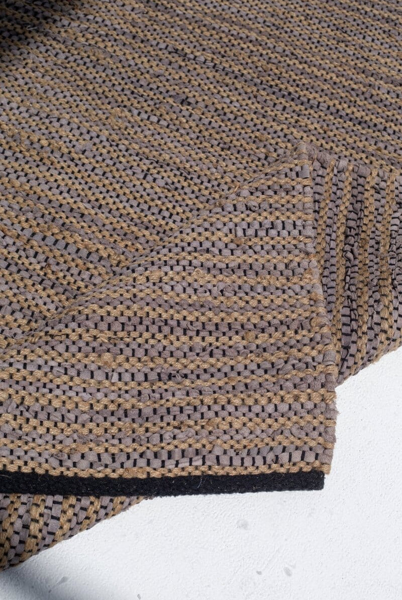 Mystic Mélange - Natural Jute & Leather Rug (5 Sizes) WOVEN RUG
