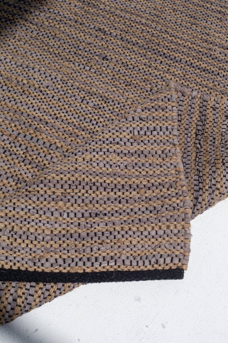 Mystic Mélange - Natural Jute & Leather Rug (5 Sizes) WOVEN RUG