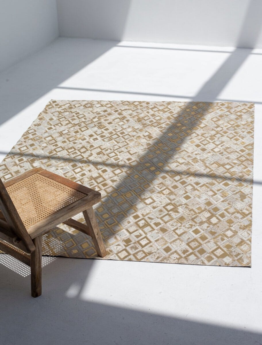 Golden Luminance - Leather Rug (4 Sizes) LEATHER RUG