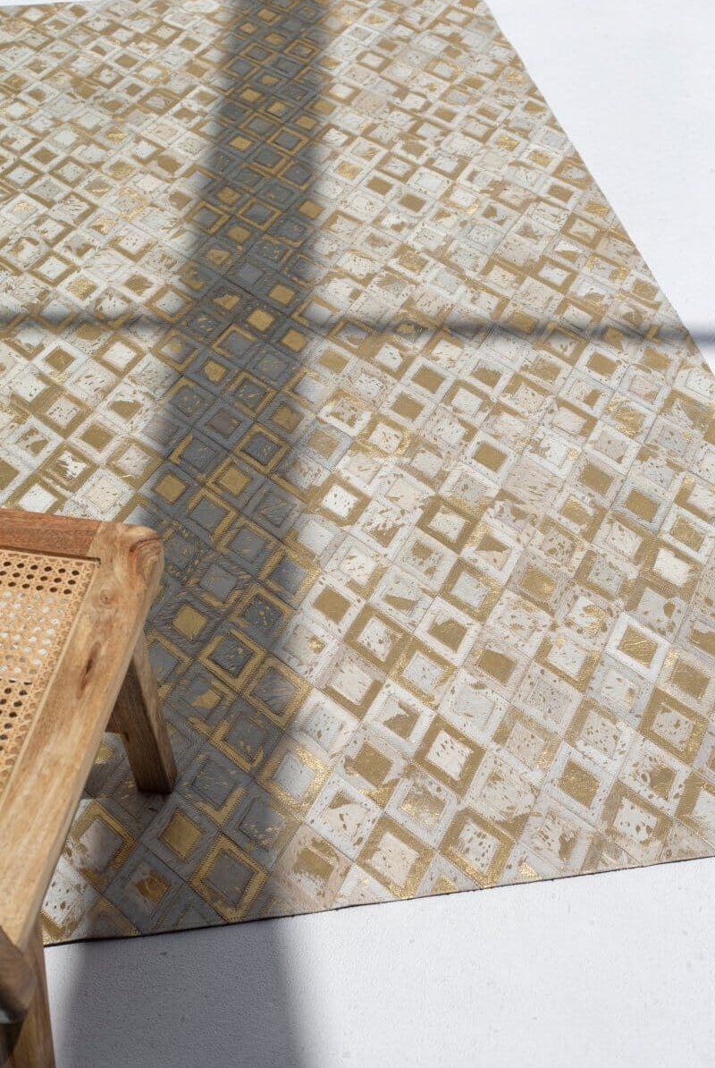 Golden Luminance - Leather Rug (4 Sizes)