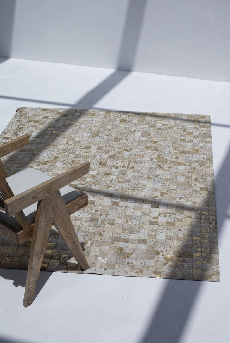 Silver Mosaic Elegance - Leather Rug (4 Sizes) LEATHER RUG