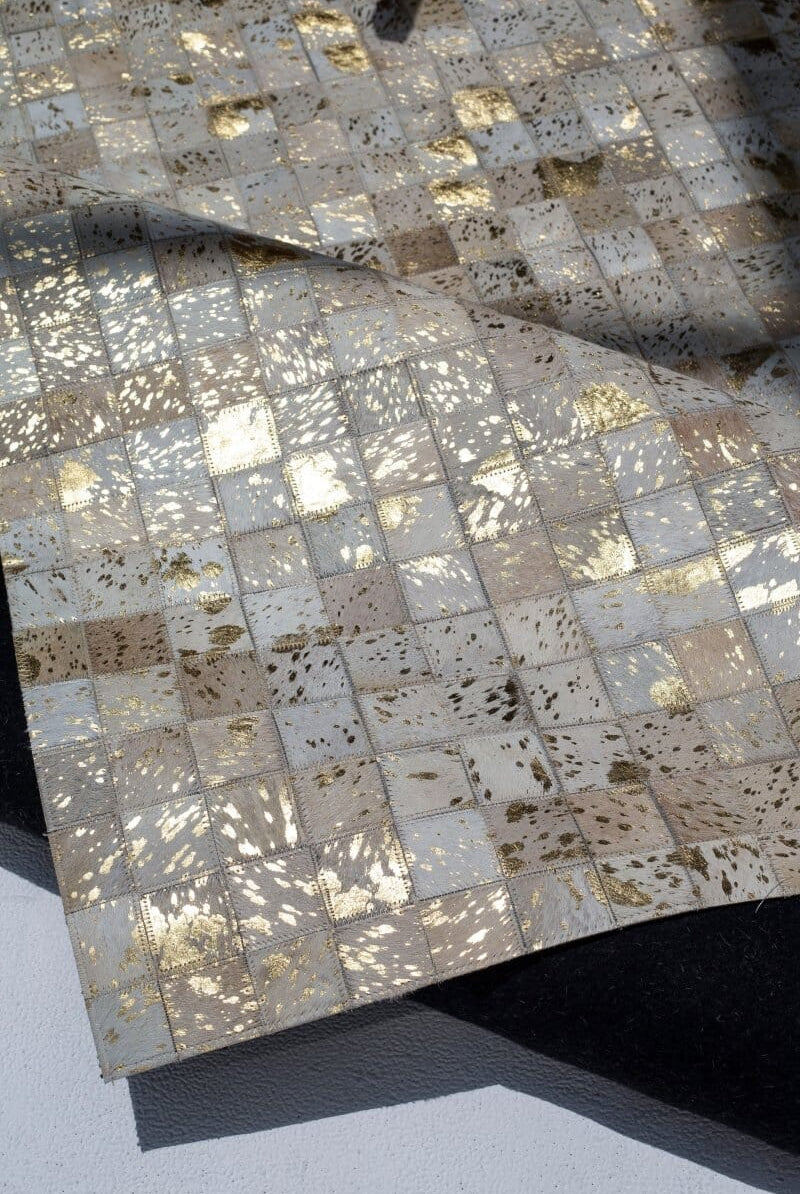 Silver Mosaic Elegance - Leather Rug (4 Sizes) LEATHER RUG