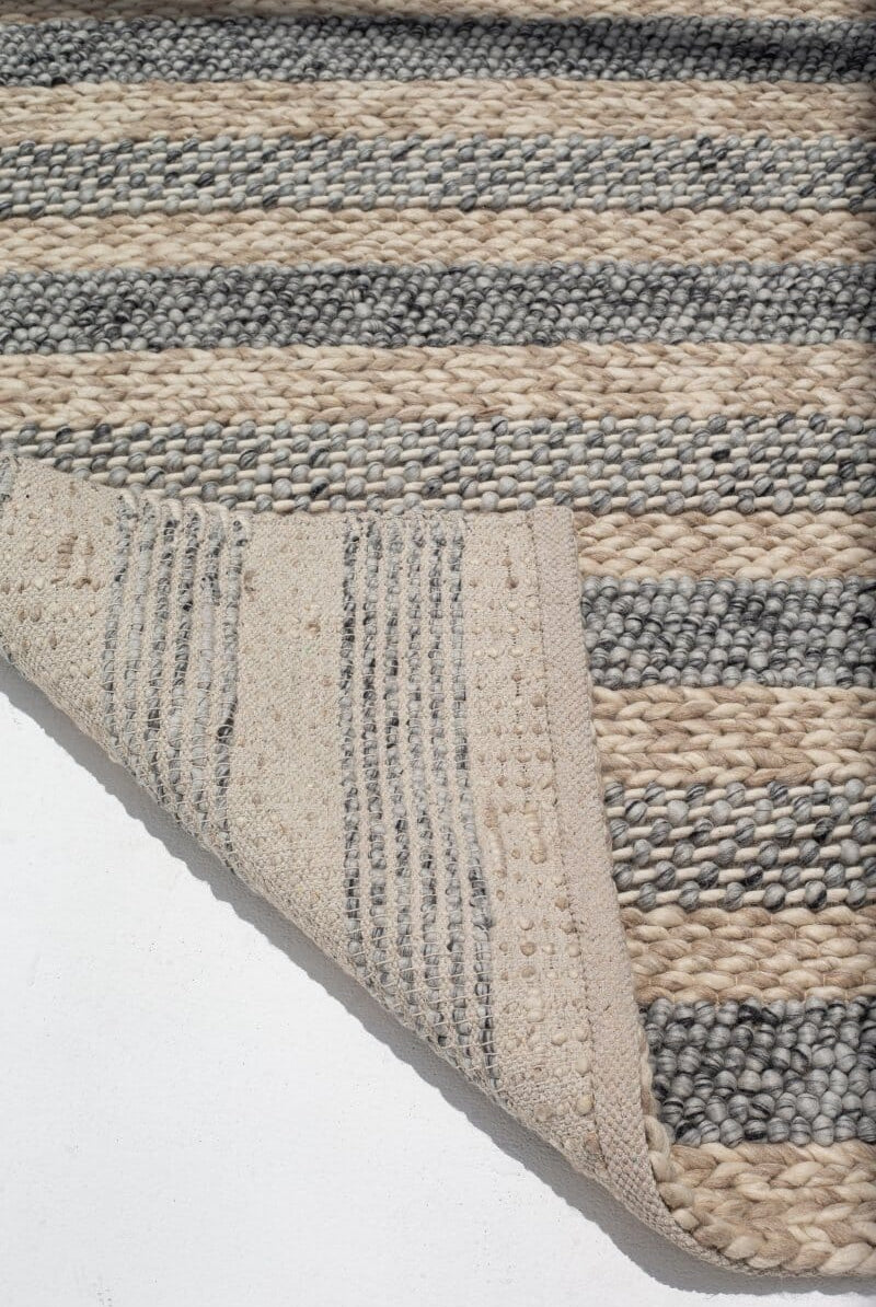 Ehly Fusion - Natural Beige & Grey Woven Rug (4 Sizes) WOVEN RUG