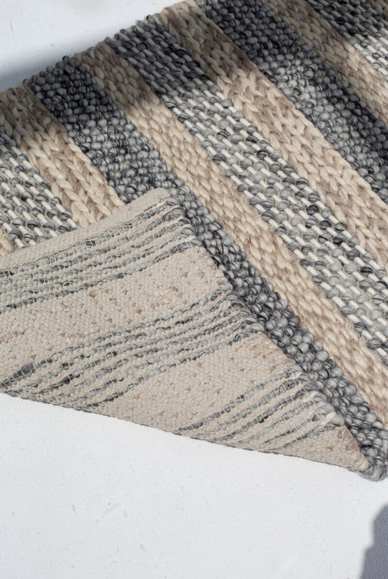 Fusion Pathway - Natural Cream & Grey Woven Rug (200x80 CM) WOVEN RUG