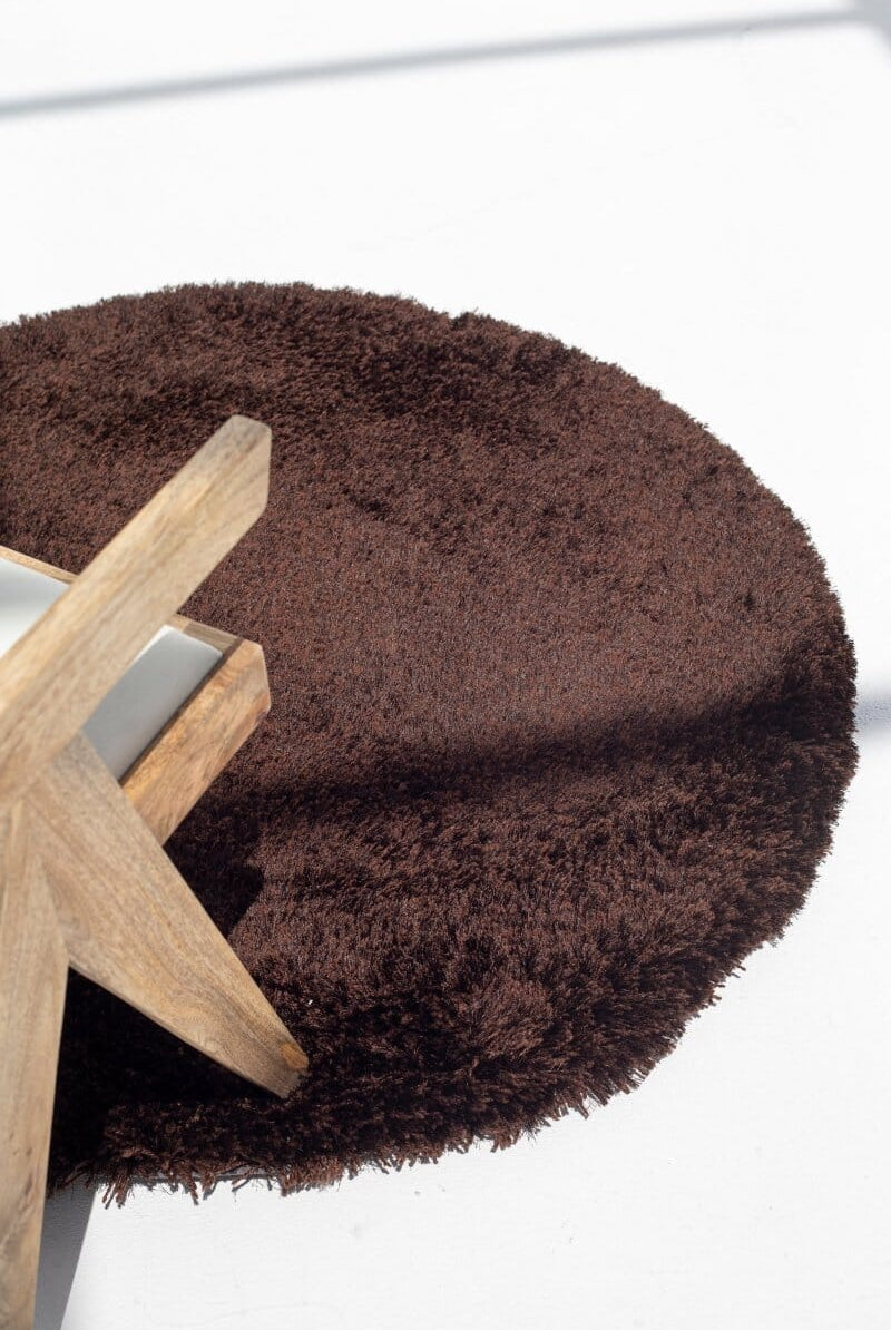 Round Chocolate Dream - Fluffy Shaggy Rug (4 Sizes)