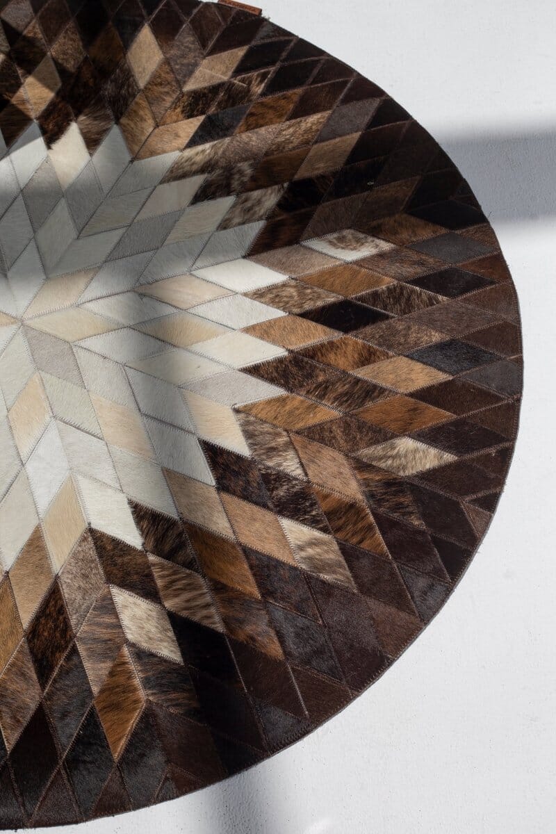 Gilded Solstice - Leather Round Rug (3 Sizes) LEATHER RUG
