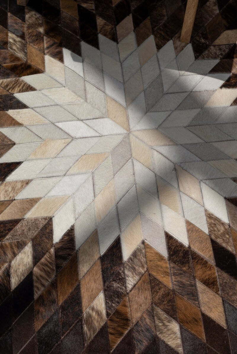 Gilded Solstice - Leather Round Rug (3 Sizes) LEATHER RUG