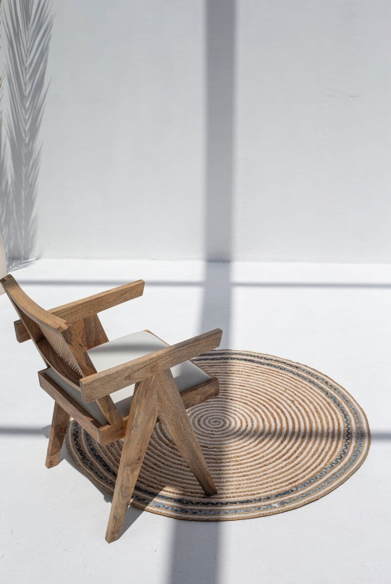 Serenity Spiral - Natural Jute & Cotton Braided Round Rug (4 Sizes) Braided -- Braided Rug Homekode