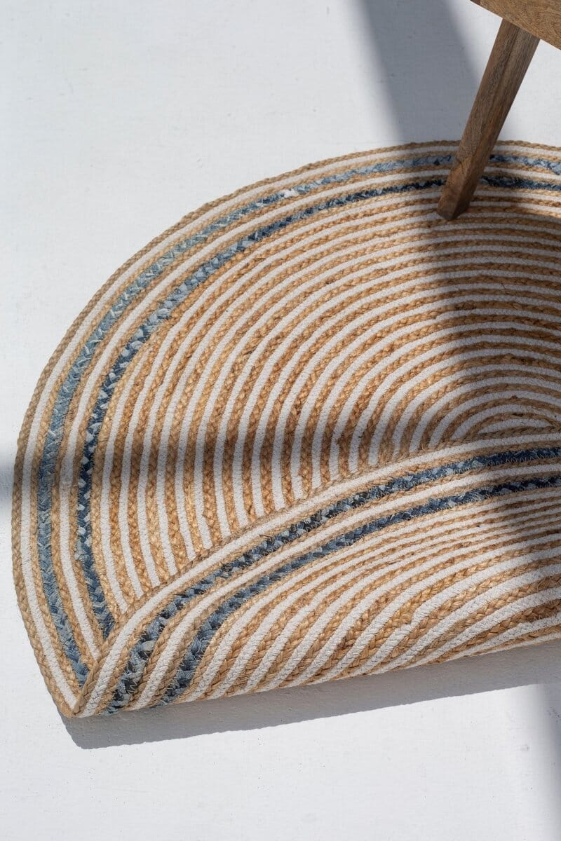 Serenity Spiral - Natural Jute & Cotton Braided Round Rug (4 Sizes) Braided -- Braided Rug Homekode